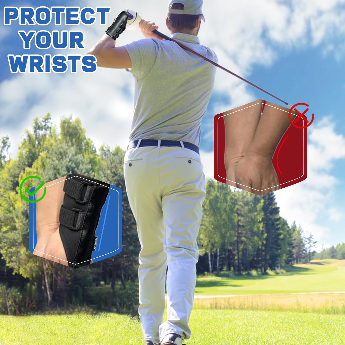 TOTITOM Golf Wrist Training Aid, 2 Pack Golf Swing Band and Golf Wrist Correction Trainer, Golf Grip Trainer for Beginners Arm Posture Correcting