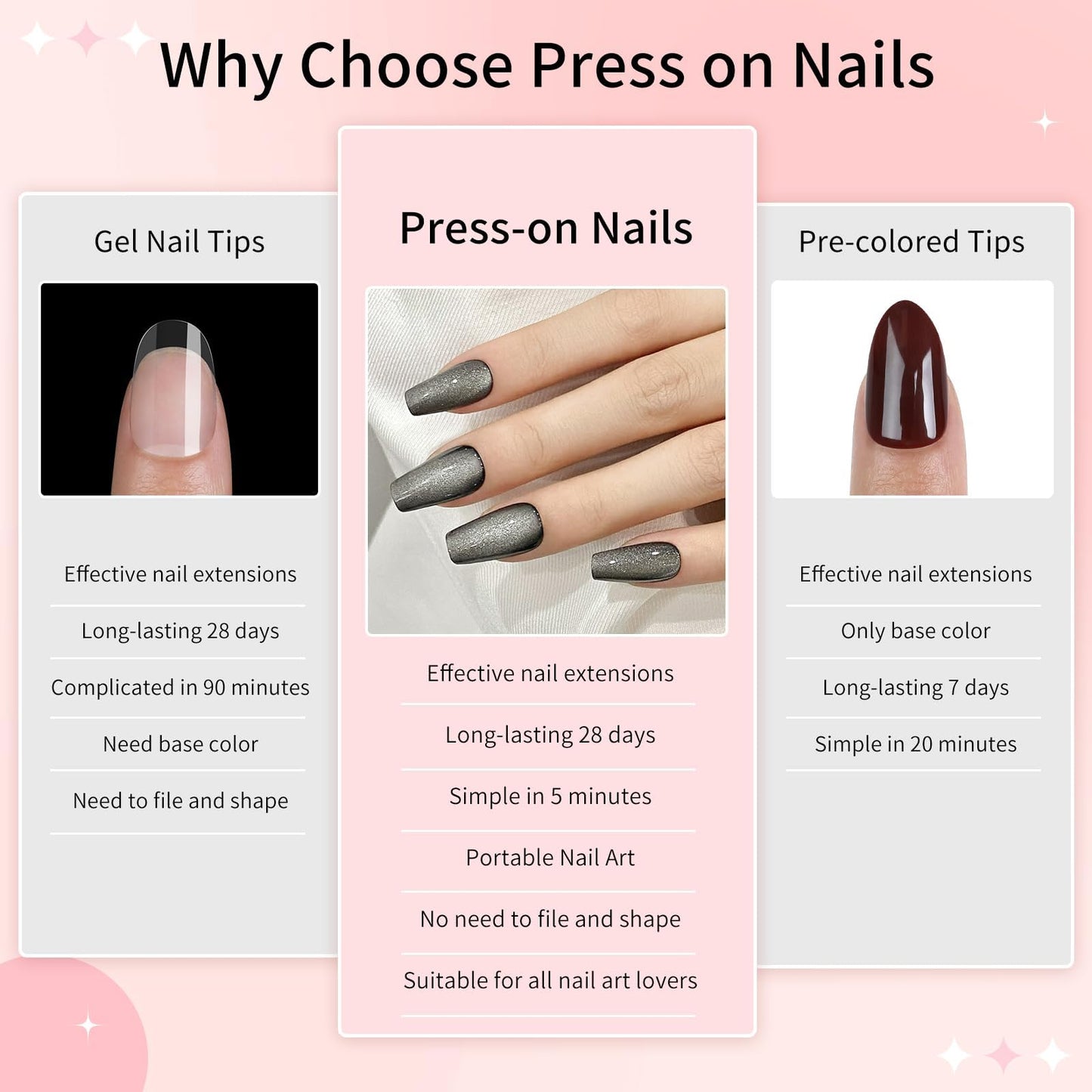Black Cat Eyes Press On Nails,12 Sizes-24 Pcs Soft Gel Black Medium Coffin Fake Nails Kit, Natural Reusable Stick On False Nails for Women and Girls SK0861