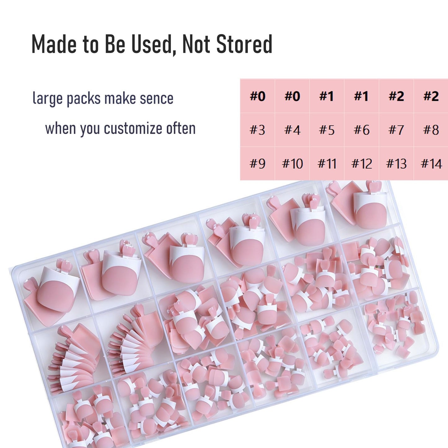 YeeLam Press On Toenails French Tip – 240Pcs Sharp Square Soft Gel Toe Nail Press Ons, Matte Baby Pink Fake Toenails, 15 Sizes Toe Nail Tips for DIY Pedicure