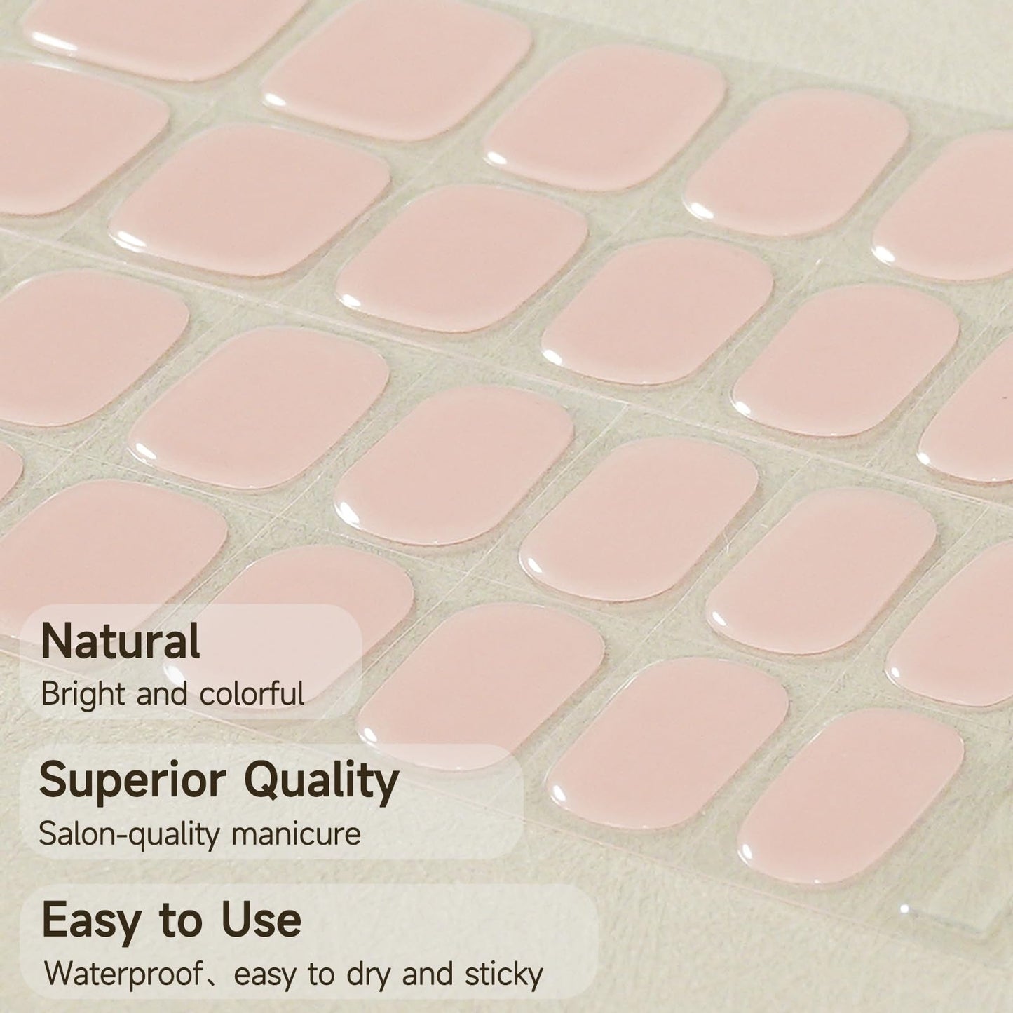 DUKASOU Semi Cured Gel Nail Strips 28 pcs Nude Nail Stickers for Women (Nude Transparent) Full Nail Wraps -UV Lamp Required Long Lasting Easy to Apply