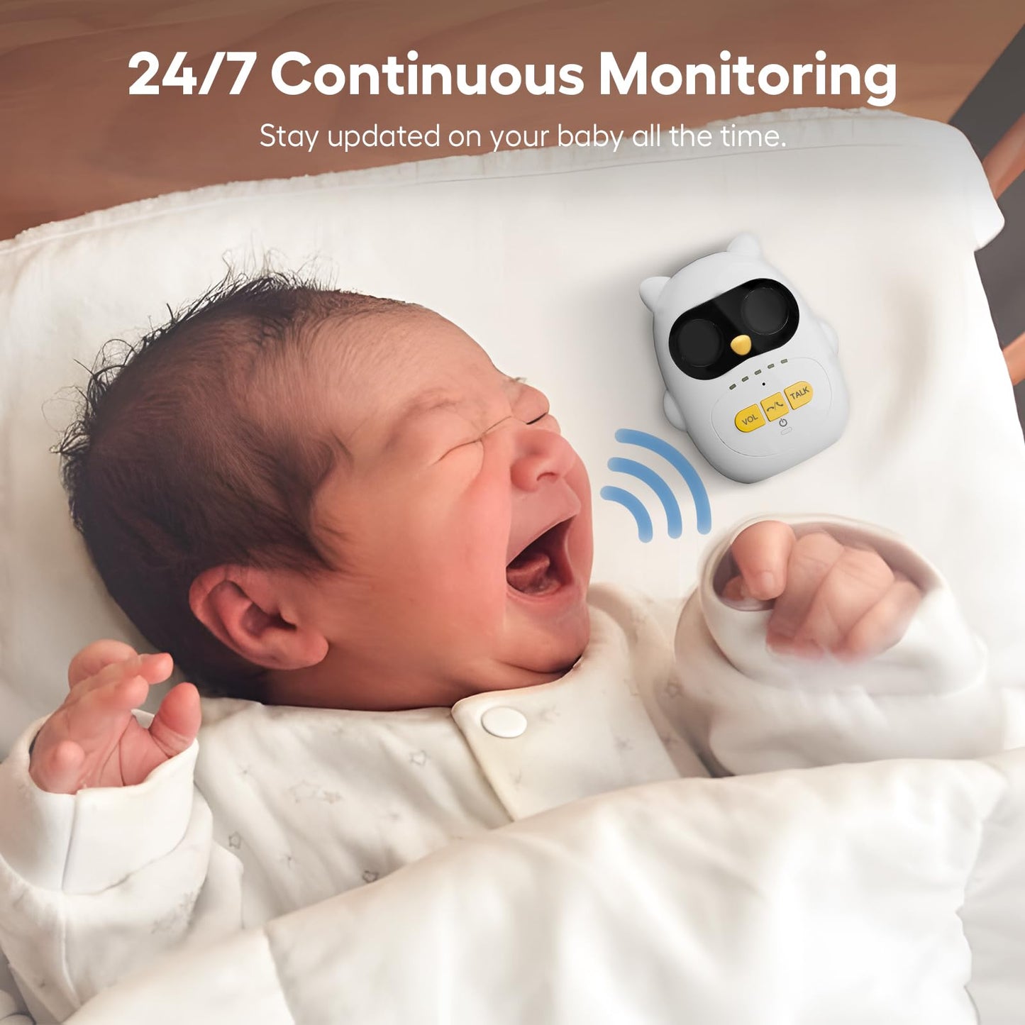Audio Baby Monitor with Rechargeable Battery, Full-Duplex Wireless Intercom with 1000Ft Range, Baby Monitor Audio Only with Clear Sound, Two-Way Talk - for Home, Kids, Elderly, Pets, Indoor/Outdoor