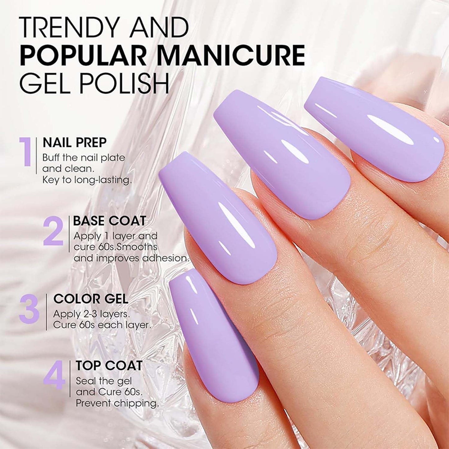 JR 10pcs 12ml Gel Nail Polish Set Blue Purple Gel Polish Set Semi Cured Long Lasting Vegan Chip-Resistant Soak off Nail Polish Gel Purple Gel Polish Gifts for Women F
