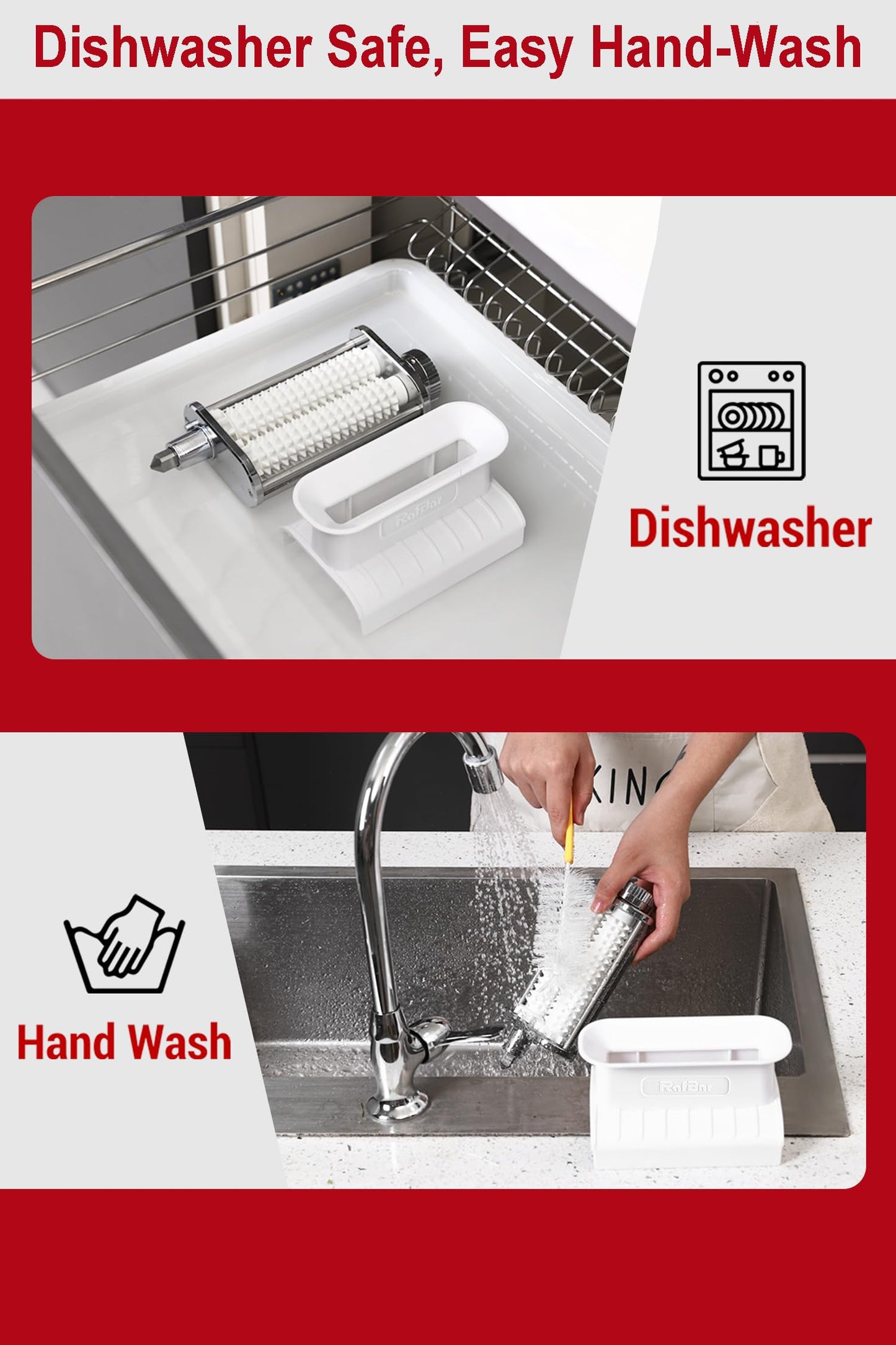 Meat Tenderizer Attachment for KitchenAid, Tenderizer Machine for Kitchen aid & Cuisinart SM50 Stand Mixers, Meat Tenderizer Tool, All Parts Dishwasher Safe