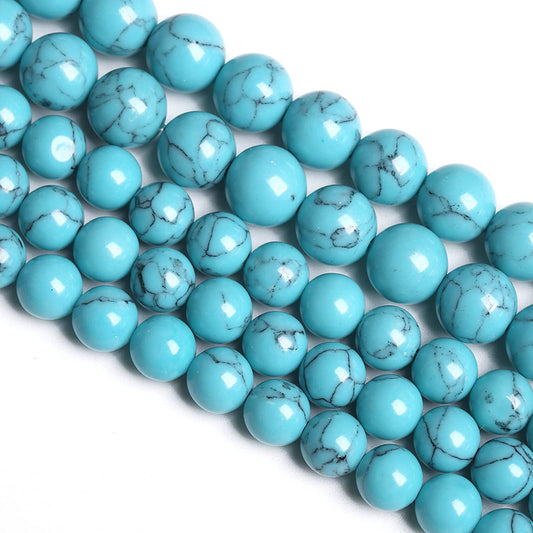 8MM 46PCS Light Blue Turquoise Spacer Loose Beads for Jewelry Making DIY Bracelet Necklace