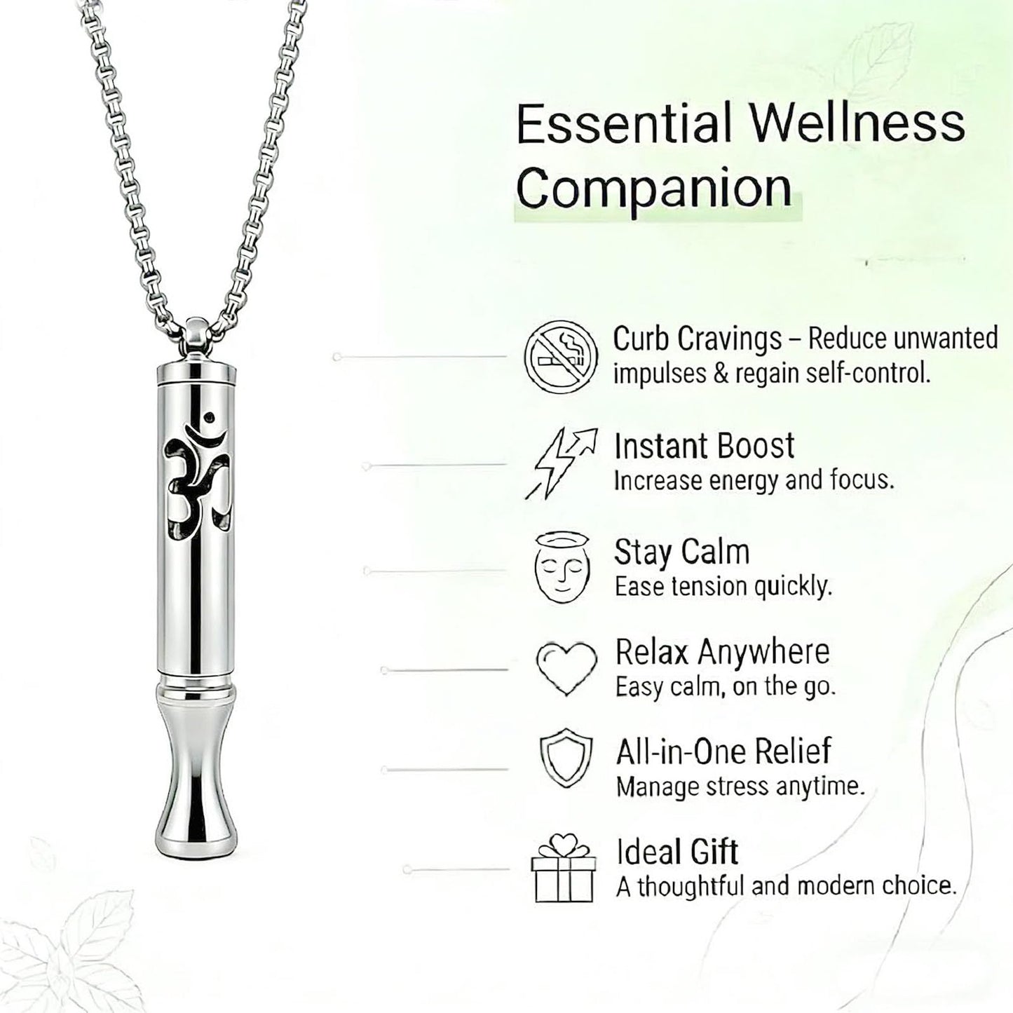 phaxud Stainless Steel Mindful Breathing Necklace with Aromatherapy Diffuser & Guided Meditation Cards, Calming Relaxation Tool for Meditation & Healthy Habit (Necklace, Gold)