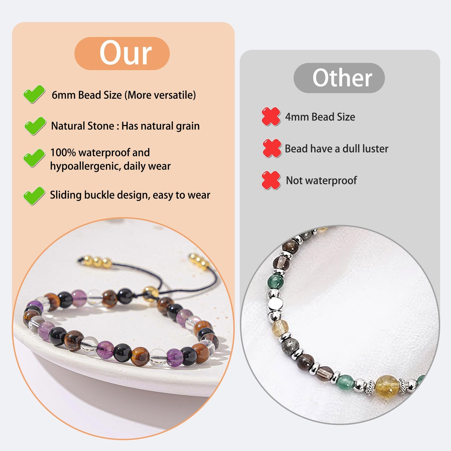 NUKAYAI Retirement Gifts for Women Friends Farewell Going Away Gifts for Coworkers Leaving Divorce Graduation Gift for Women Sister Daughter Bracelets Healing Crystals Bracelet for Your Next Chapter