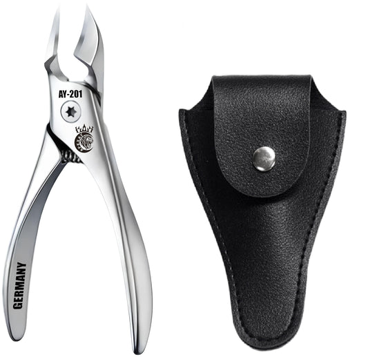 Germany - Apexay Cuticle Nippers -Stainless Steel Cuticle Clippers with Built-in spring Design, Ultra-Sharp Precision Blades for Manicure, Pedicure & Dead Skin Removal (Grey)