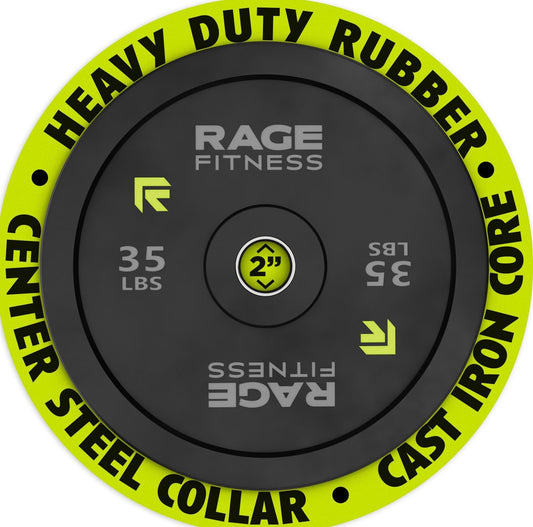 Olympic Bumper Plates, Rubber Formula With Steel Insert (10lb, 15lb, 25lb, 35lb, 45lb - SOLD INDIVIDUALLY), Olympic Weight Plates for Strength Training, Bench Press, Squats, Powerlifting