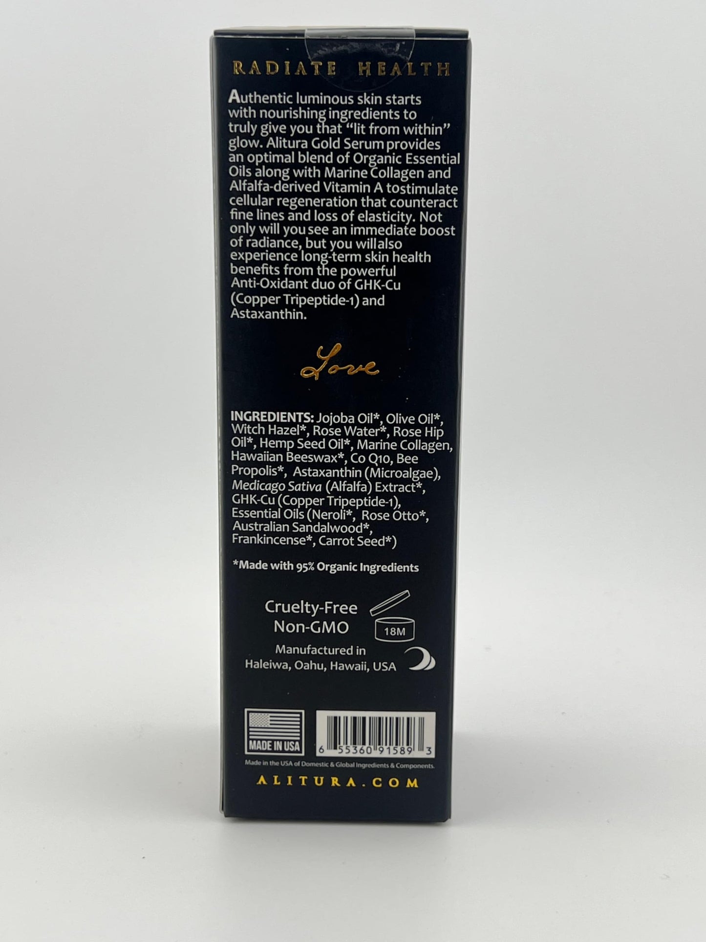 Alitura Gold Serum – Hydrating & Nourishing Facial Serum with Botanicals & Peptides – For a Radiant-Looking Complexion – 100ml