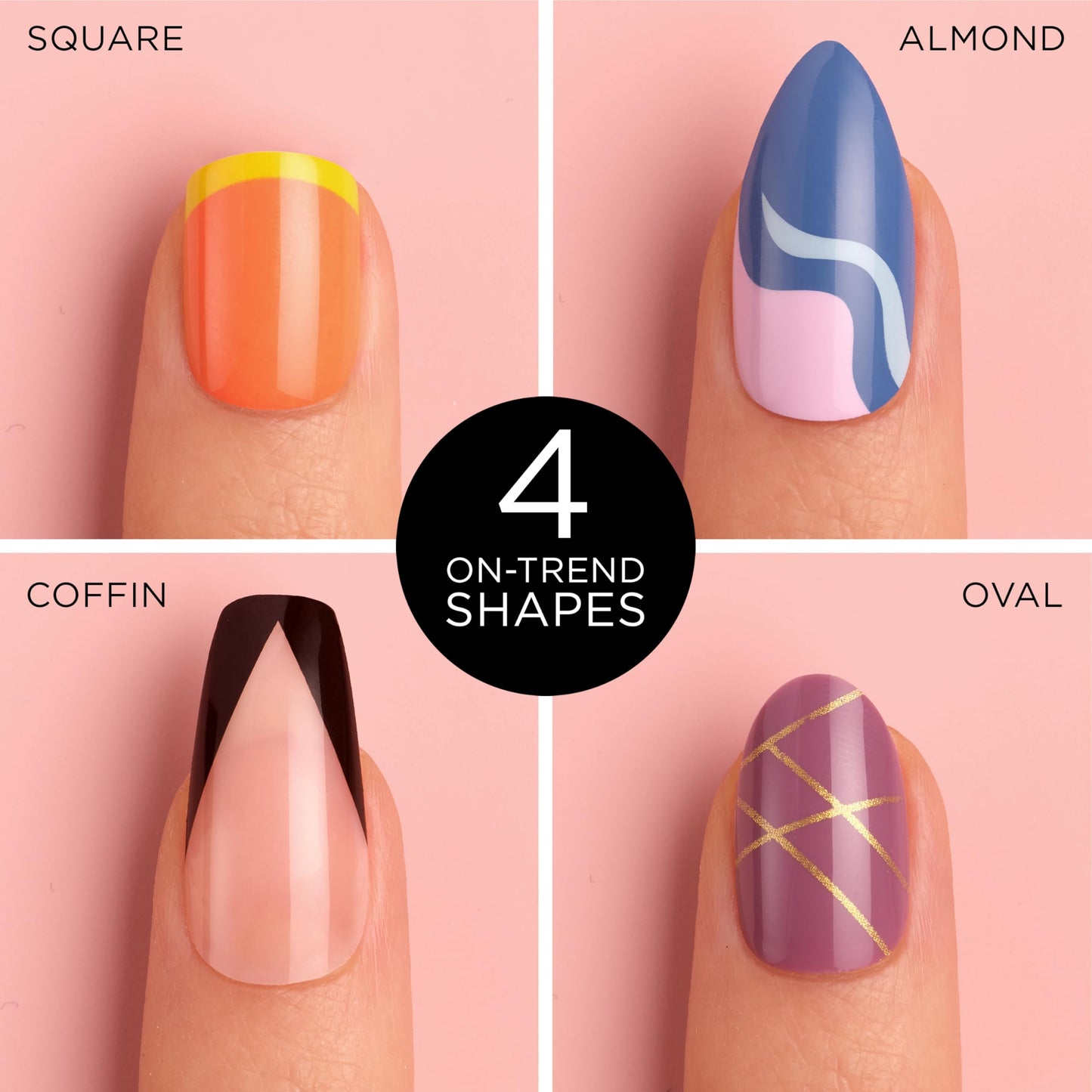 Sally Hansen Salon Effects® Perfect Manicure, Cinna-Snap, Press On Nails, Almond Shaped, Non-Damaging Adhesive Tabs, File, and Alcohol Pad Included (Pack of 2)