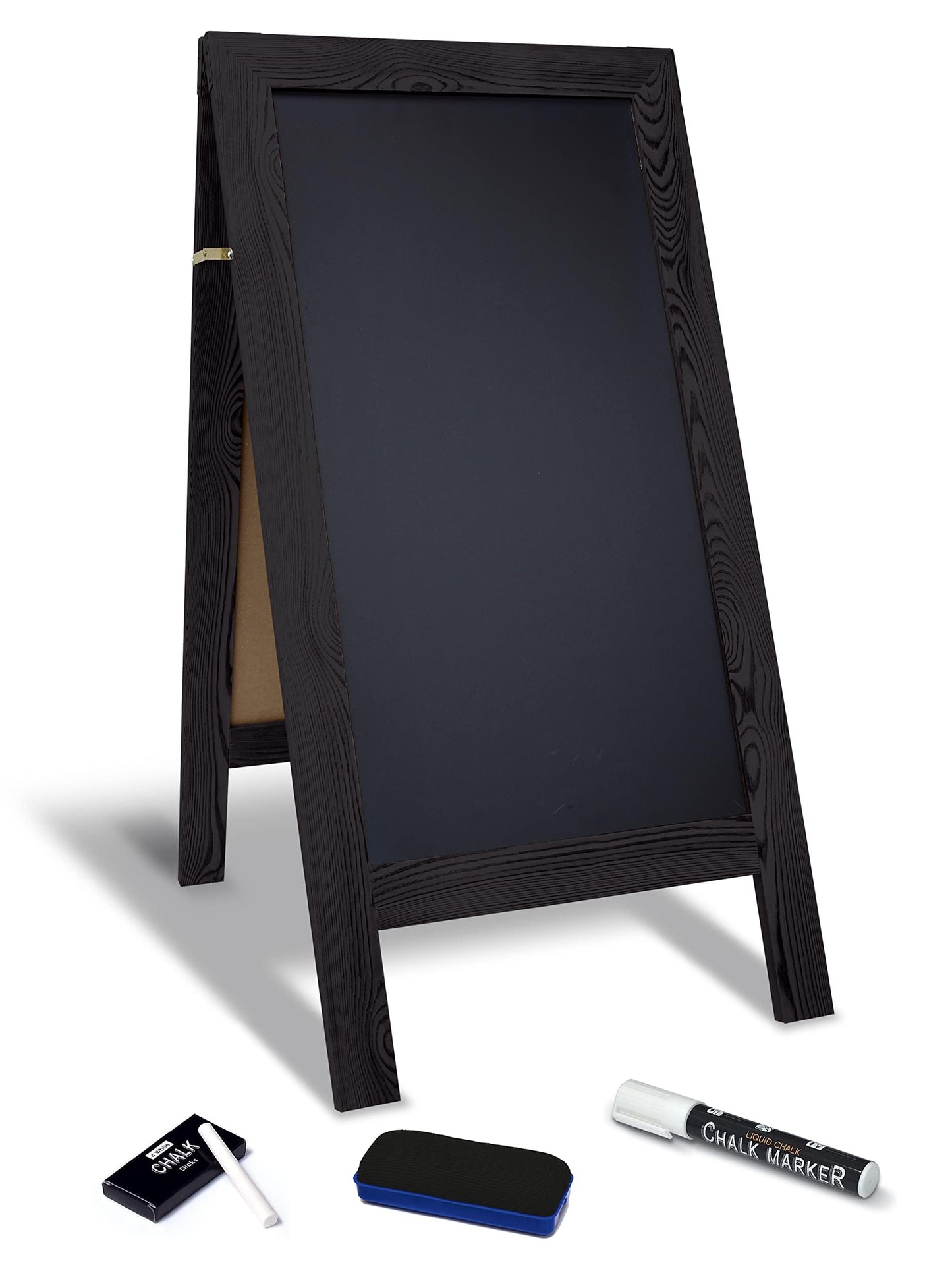 Better Office Products Magnetic A-Frame Chalkboard Sign, Extra Large 20" x 40", Standing Chalkboard Easel, with Chalk Marker + Chalk & Eraser, Sandwich Board Outdoor Sidewalk Sign,(Black)