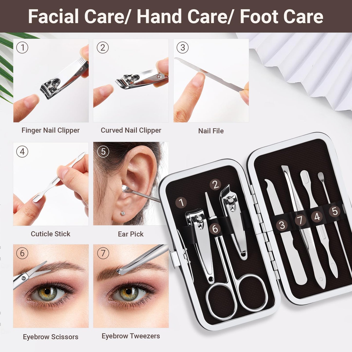 ElaraBerry 24 Set Christian Manicure Gift Set for Women Inspirational Bible Verse Stainless Steel Nail Clippers 7 in 1 Grooming Nail Kit Religious Appreciation Gift for Employee Teacher Mother Nurse
