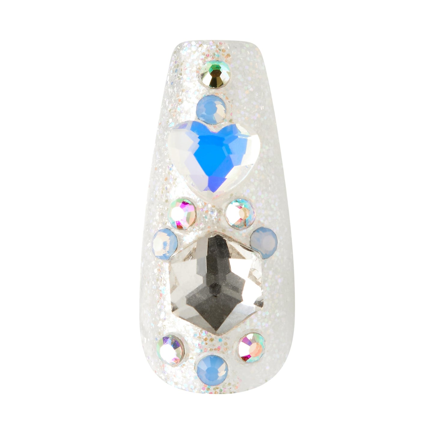 KISS Majestic Press On Nails, Nail glue included, 'Your Grace', Light Blue, Long Size, Coffin Shape, Includes 30 Nails, 2g glue, 2 Prep Pads, 2 of 24 Adhesive tabs, 2 manicure sticks, Mini file
