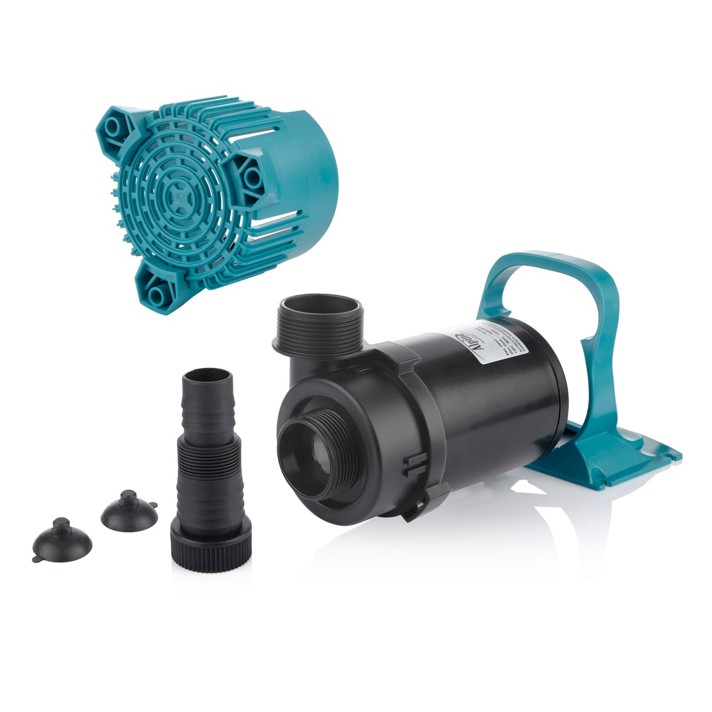Alpine Corporation 5600 GPH Vortex Submersible Water Pump 20 Ft Cord for Ponds, Fountains and Water Circulations, Quiet Operation Vertical/Horizontal, 22.5 Ft Lift 324 Watts, Black/Teal