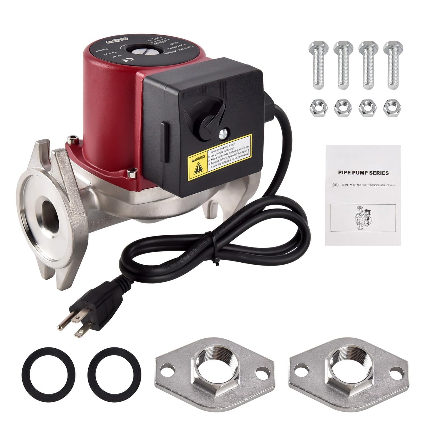 Talspity UP15-29SF, 59896771 Water Circulator Pump 115V 1/12HP, Compatible with Grundfos, Stainless Steel Single Phase Circulator Pump for Heating and Cooling Systems