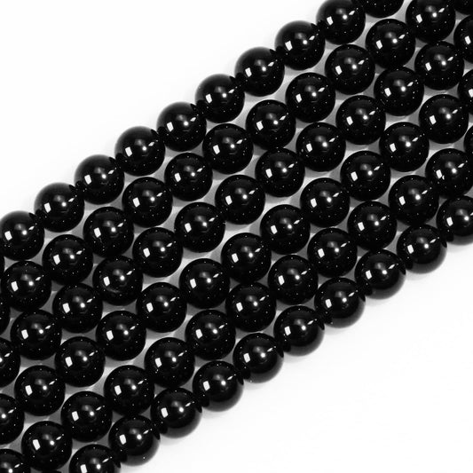 10mm Natural Gemstone Round Black Obsidian Loose Beads for Jewelry Making Bracelets Necklace Earrings Art Craft (35-38pcs/strand)