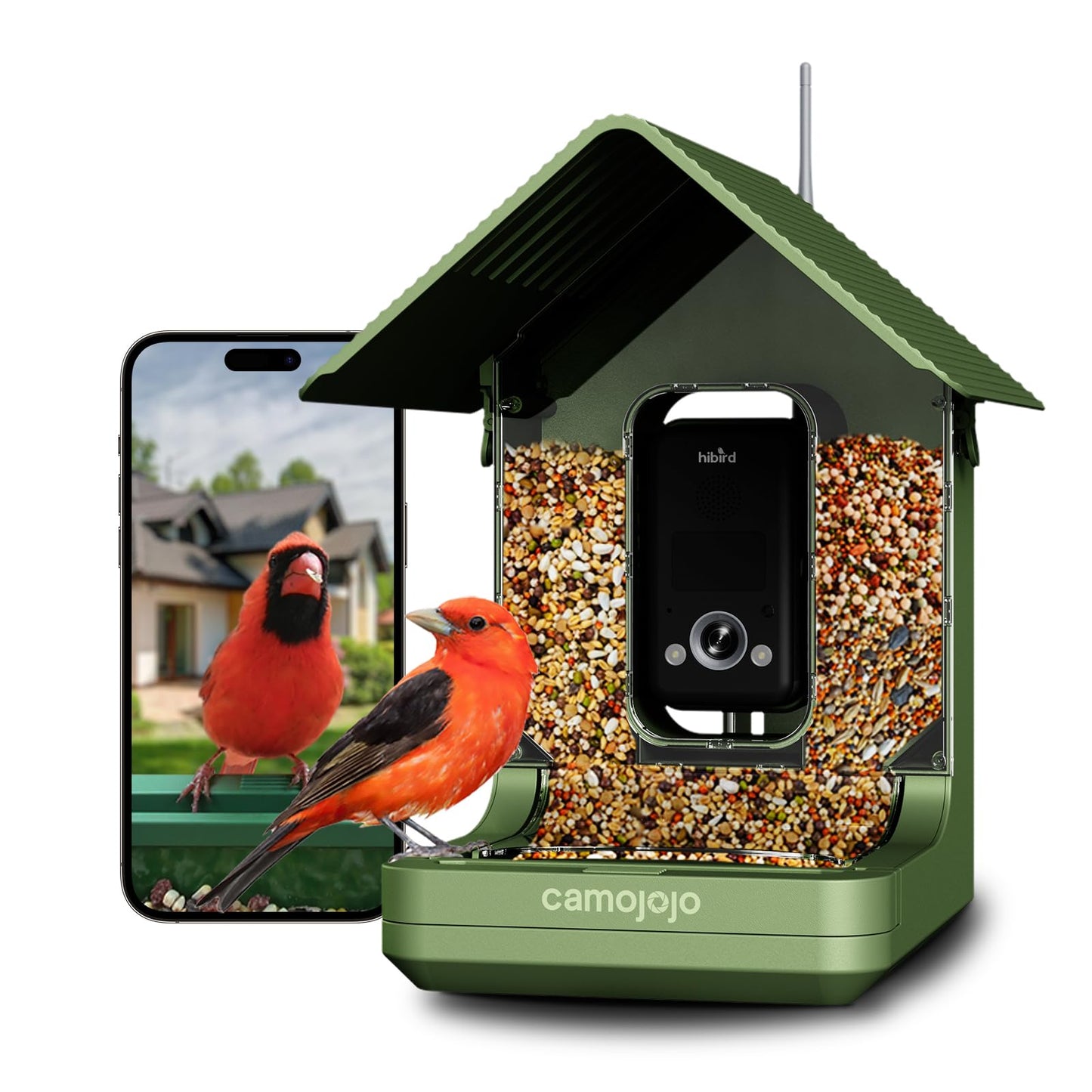 Hibird 4K HD Smart Bird Feeder with Camera, 2.4G/5G Dual WiFi Wireless Outdoor, Auto Higher Resolution Bird Video Capture, AI Identify 10000+ Species, 1080P Live Function for Everyone