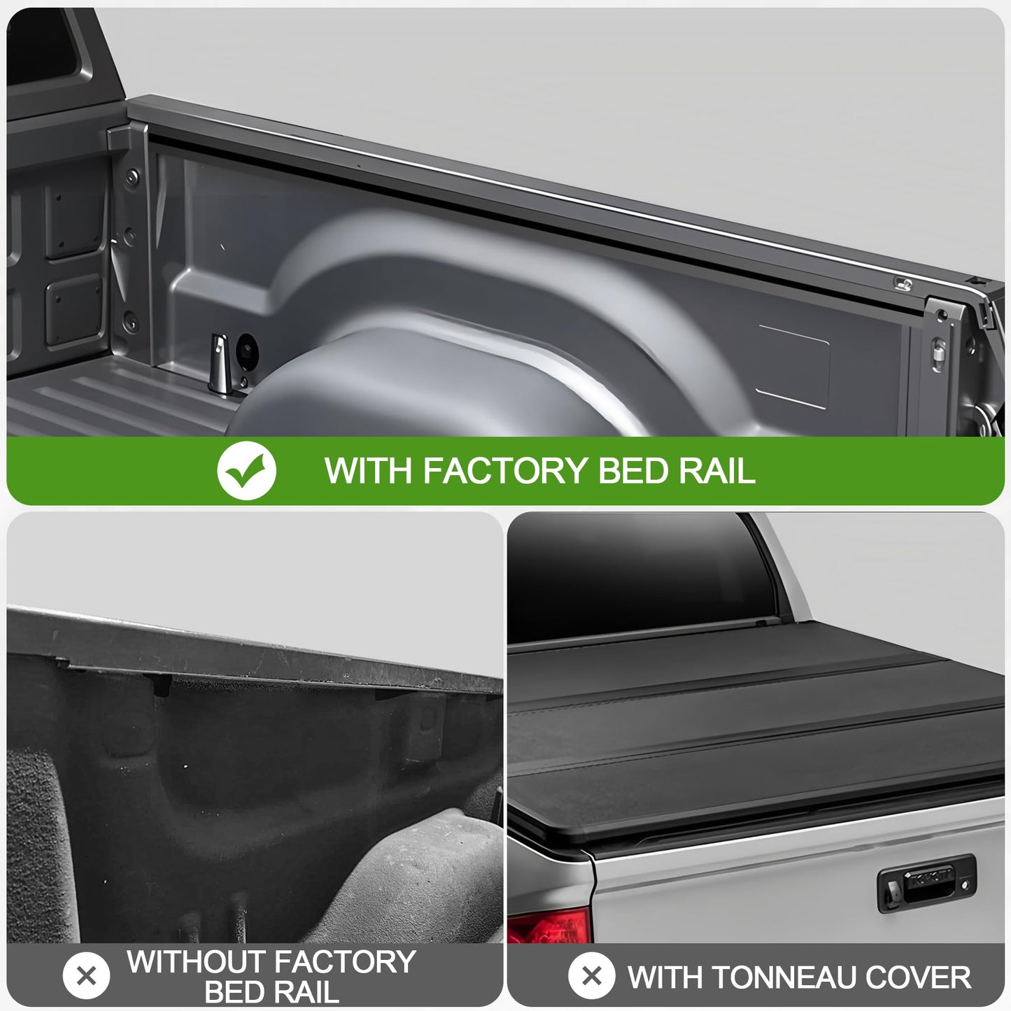 Truck Bed Rack with LED Lights for Tacoma 2005-2025, Adjustable Steel Cargo Rack for Factory Bed Rails