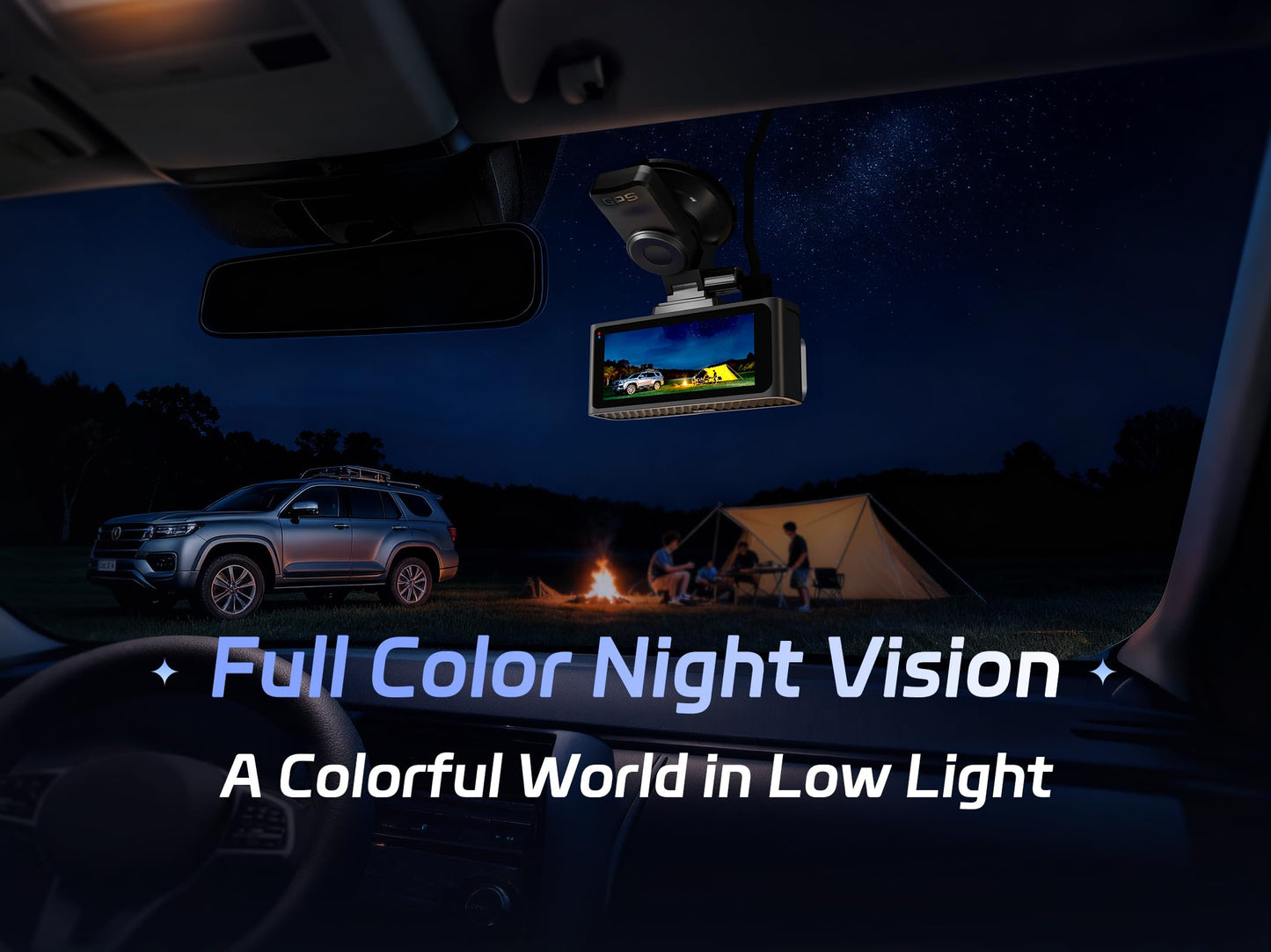 Pelsee S3 Touch 4K Dash Cam Front and Rear, STARVIS 2 Sensor, STARLIT™ Full Color Night Vision, 128GB Card, WiFi 6, ADAS, Dash Camera for Cars with 3.39"IPS Screen, Voice Control, 24H Parking Mode GPS