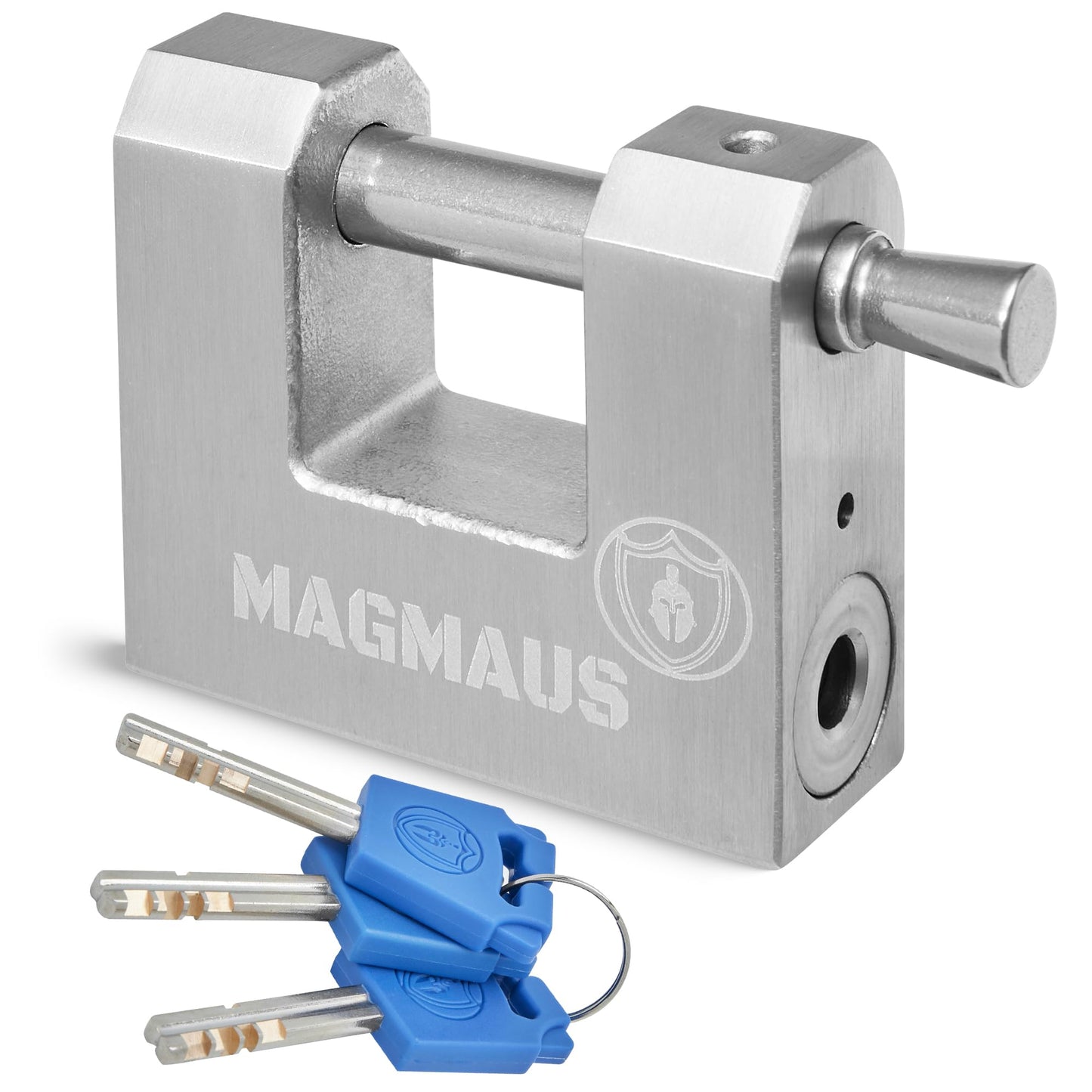 Magmaus® RTL60 [Armoured] High Security Padlock – Heavy Duty Container Lock with 0.59” Shackle Clearance & 0.35” Thick Bolt – Weatherproof Outdoor Lock for Storage Unit, Shed, Gate, Garage - 3 Keys