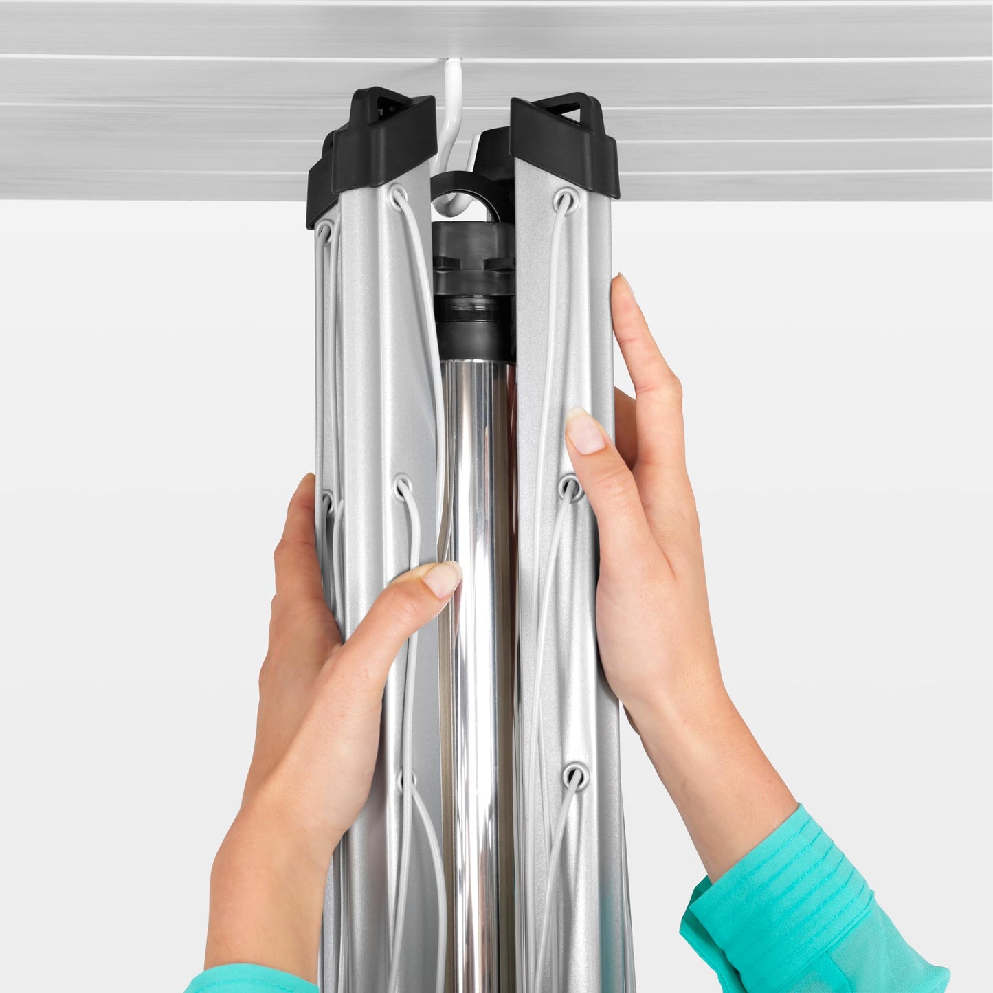 Brabantia Topspinner Outdoor 4 Arm Spinning Clothesline (164 ft/Ø 1.8") Rotating, Folding Clothes Drying Rack + Concrete Ground Tube (Gray)