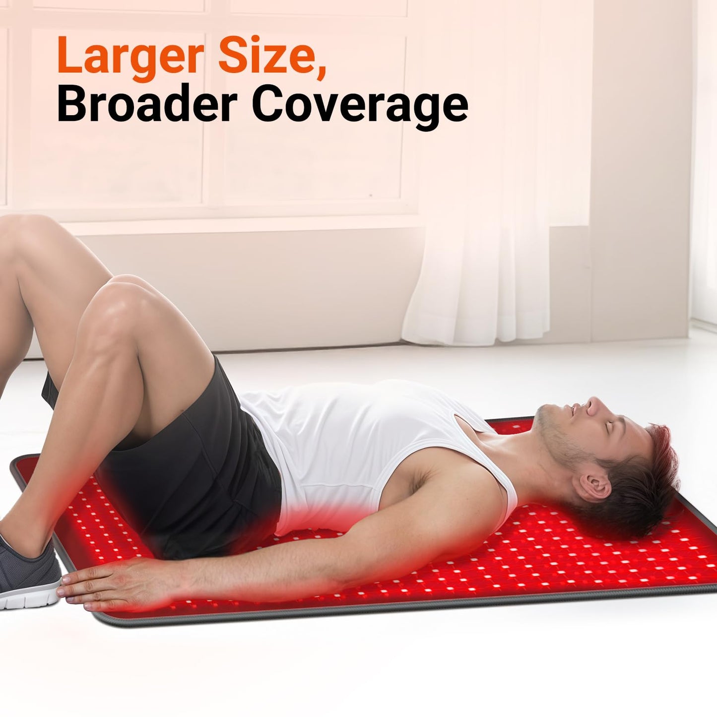Comfytemp 41.5'' x 26'' Red Light Therapy Mat for Body, Large Near Infrared Light Therapy Pad with 560 LEDs, 660nm & 850nm Light Blanket for Back Belly Knee Waist Leg Joint Muscle, 96W