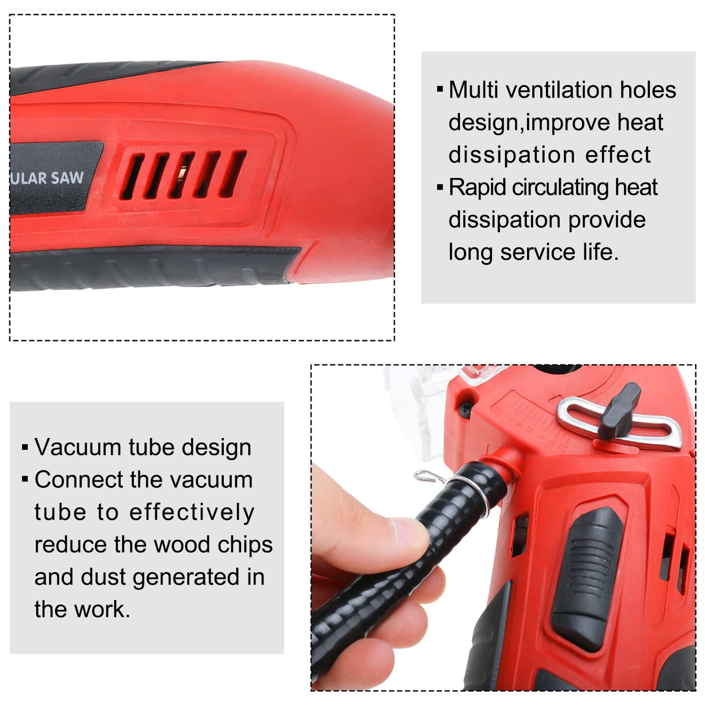 WerkWeit Mini Circular Saw Set Professional Multifunctional Circular Saw Machine Set 400W High Powered Compact Circular Saw with Tool Box, 6 Carbide Tipped Blades for Cutting Wood,Plastic,Tile,Metal