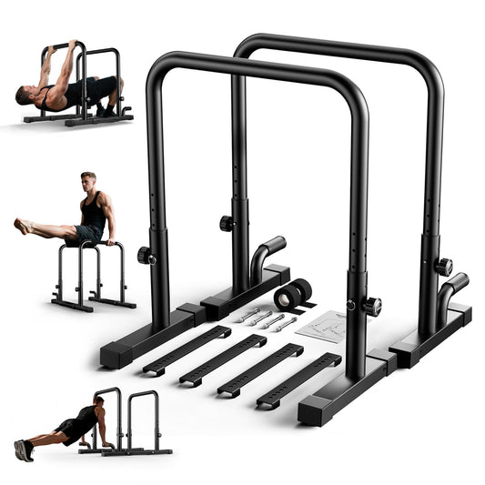 2026 Upgraded Dip Bars 880LBS Heavy Duty Dip Bar Station Height & Width Adjustable Parallel Bars for Full Body Strength Training Dip Stands Calisthenics Equipment for Home Push Up Bar