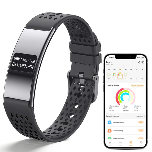 Irondance Smart Bracelet for Women Men,Wearable Activity & Fitness Tracker,All-Day Heart Rate/Stress/HRV/Step Monitor,24H Sleep Tracker,Multiple Sport Modes Smart Wristband with 2 Bands, Free APP