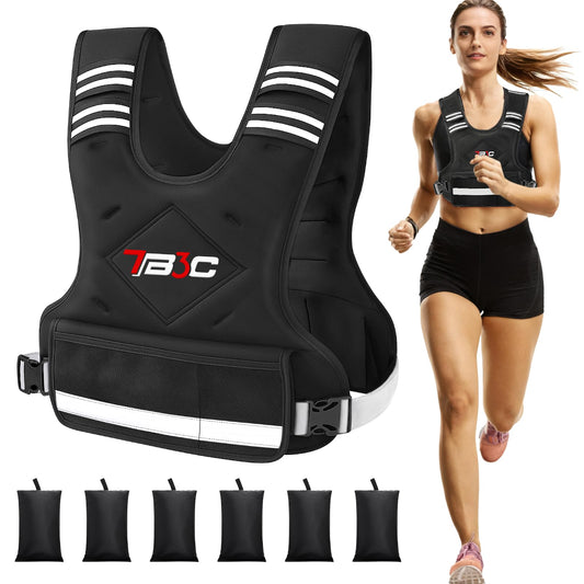 TB3C Adjustable Weighted Vest for Women - 04-10lb for Strength Training Body Weight Vest for Running Walking and Home Workouts Black