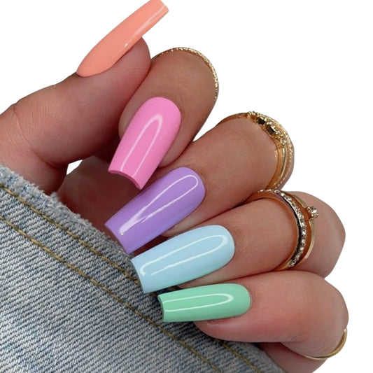 NABulous Nails Square Long Gel Tips | Full Cover Pre-Shaped Press-On Extensions | Soft Gel Artificial Nails for Salons & DIY (Square Long)