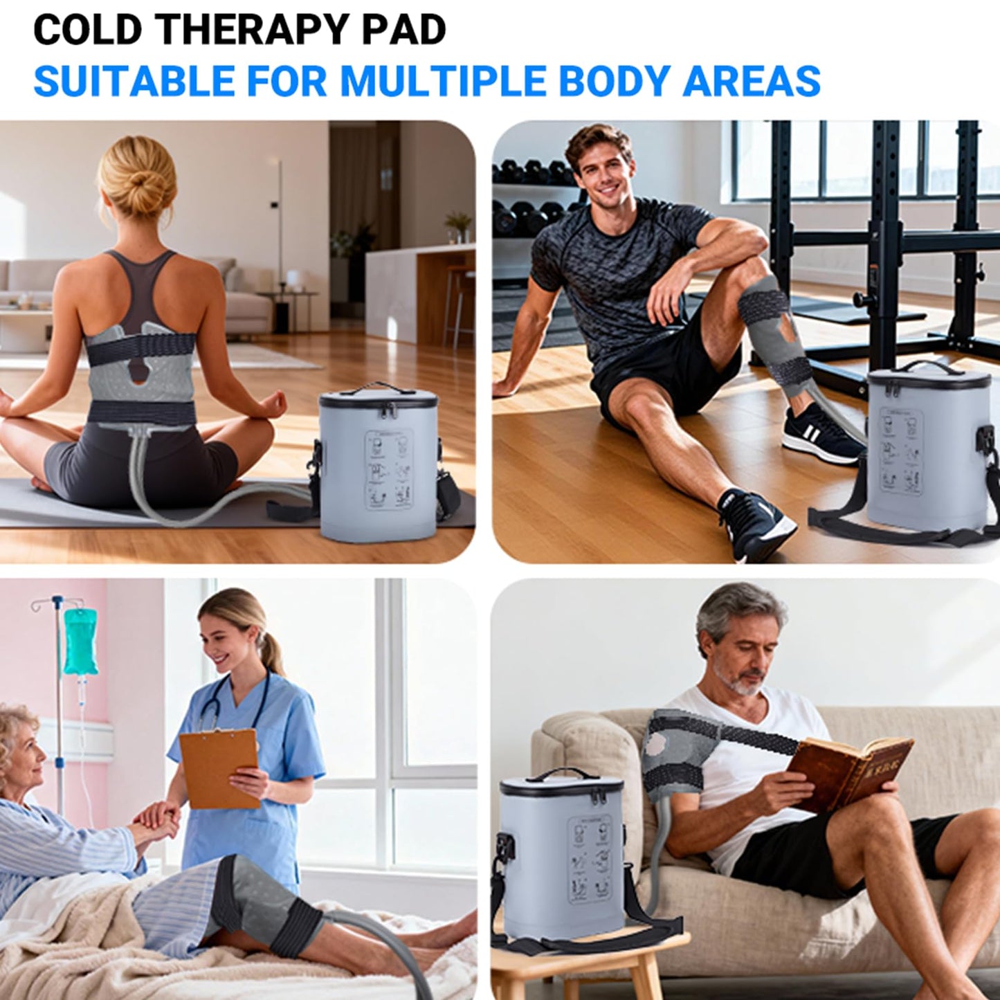 Cold Therapy Machine, Portable Ice Machine for Knee After Surgery，Programmable Knee Replacement Recovery System, Cryotherapy for Post Surgery Recovery Sports Injuries, Reduce Swelling, Circular Gray