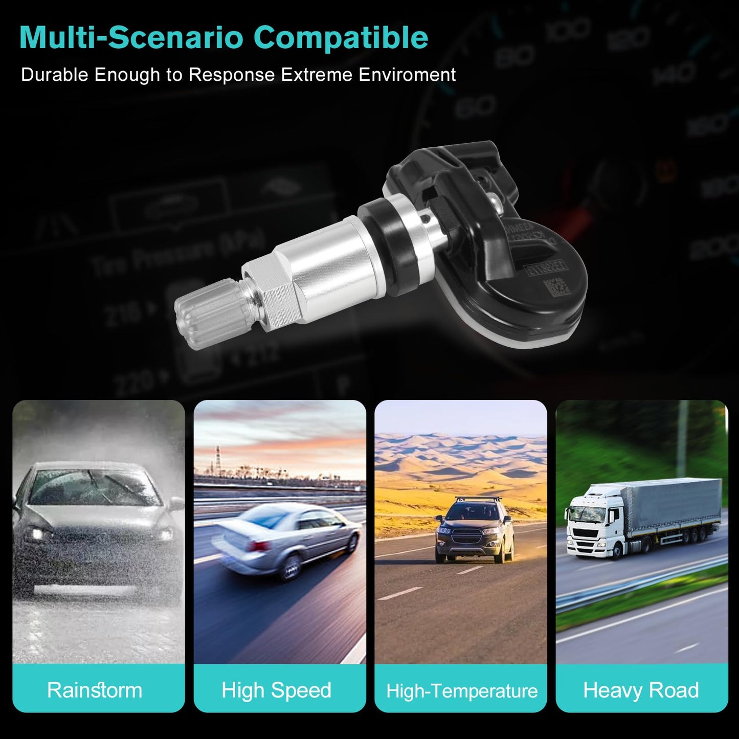 AULINK 13586335 TPMS Sensor, GM 315Mhz Tire Pressure Monitoring Sensor Compatible with Chevy Silverado GMC Cadillac Buick Pontiac Saturn Hummber Saab Replace#13598771 13598772 13581558 4 Pack