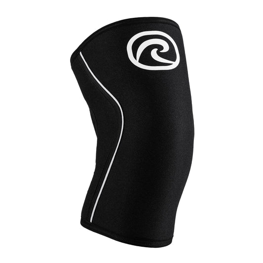 Rehband Rx Knee Sleeve Power Max, 1 piece, knee support 7mm neoprene, strongman, heavy lifting, longest knee sleeve, Colour:Black, Size:XL