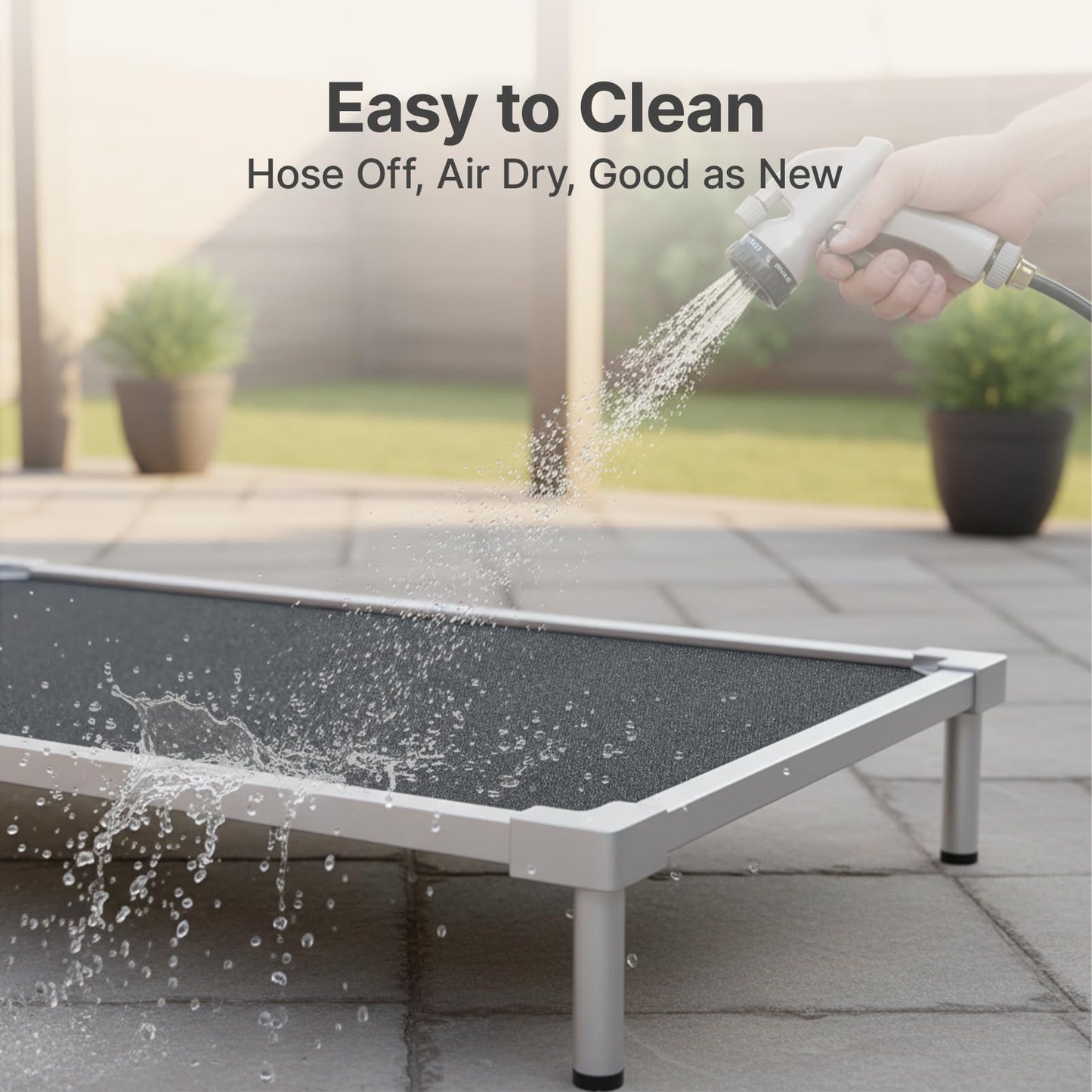 Pronest Elevated Dog Bed Medium Size Dog, Chew Proof Aluminum Alloy Heavy Duty Dog Supplies Cooling Raised Pet Cot Indestructible with Anti-Rust Washable Assembly for Crate Outdoor-40.6"x 28.7" x 7"