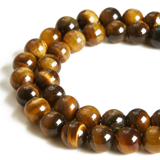60pcs 6mm Yellow Tiger Eye Beads Natural Gemstone Beads Round Loose Beads for Jewelry Making