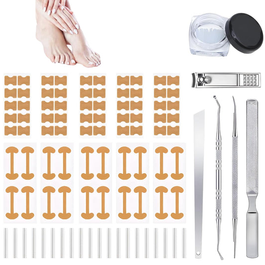 AD ADASTONE Ingrown Toenail Treatment Kit - 16Pcs Professional Ingrown Toenail Corrector with Strips, Patches & Pads - Medical Grade Ingrown Toenail Removal Tool for Painless Pedicure Recovery