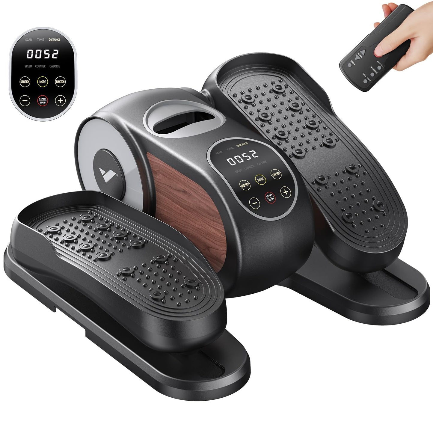 MERACH Under Desk Elliptical Machine, Leg Exerciser While Sitting for Seniors with Remote Control & 12-Speeds, Quiet Portable Electric Seated Pedal Exerciser Machine for Home Office (Classic)