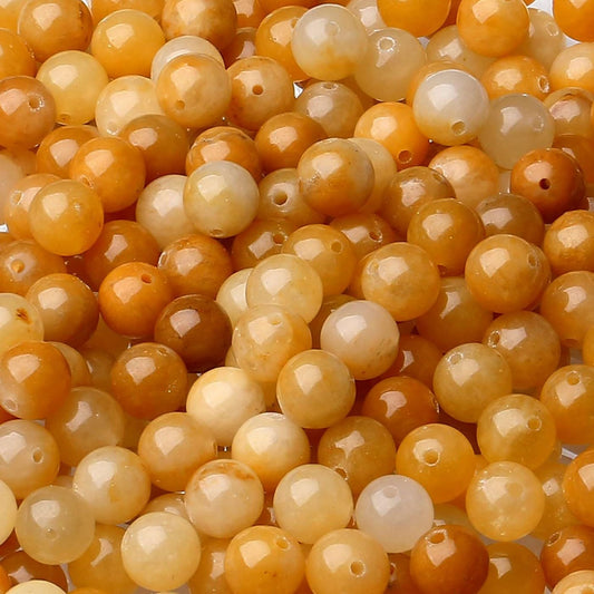 LAIDANLA Yellow Aventurine 8mm Natural Stone Beads Round Loose Gemstone Stone Beads for DIY Bracelet Necklace Earrings Jewelry Making Polishing Genuine Real Beading Crystal 96PCS 2 Strand 32"