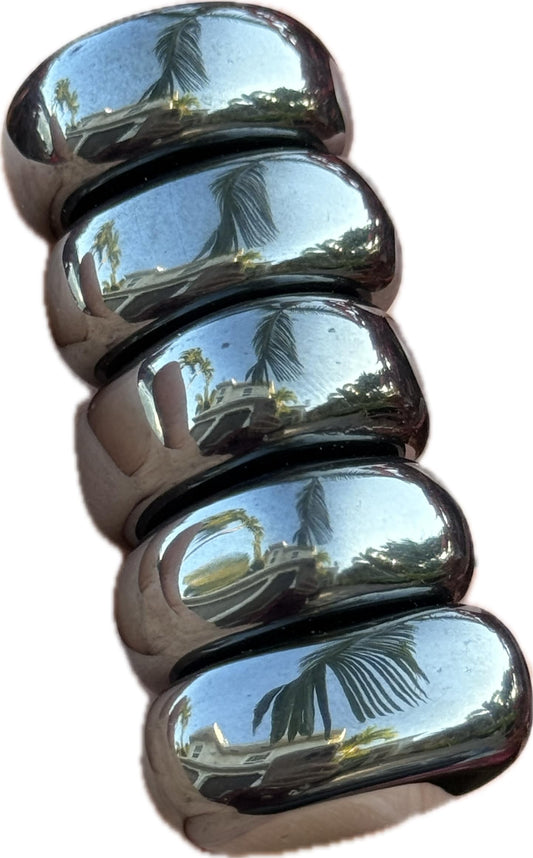 GAF TREASURES 5 Pcs Magnetic Hematite Tumbled Stones, Polished Natural Gemstone, Healing Crystals