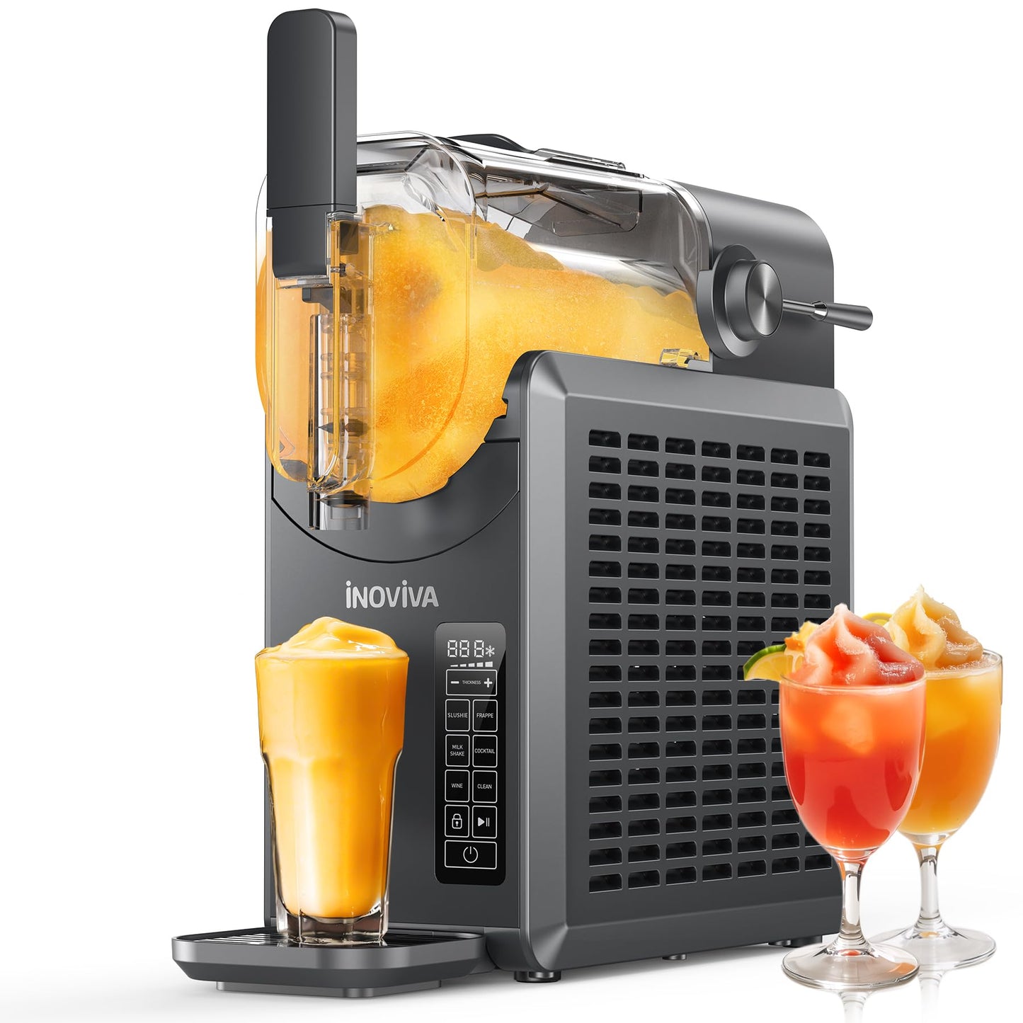 Slushie Machine, No Ice Needed, INOVIVA 68 oz Frozen Drink Maker for Home with Self-Cleaning, 5 Preset Programs, Frozen Margaritas, Frappés, Milkshake, and More, (2025 Version)