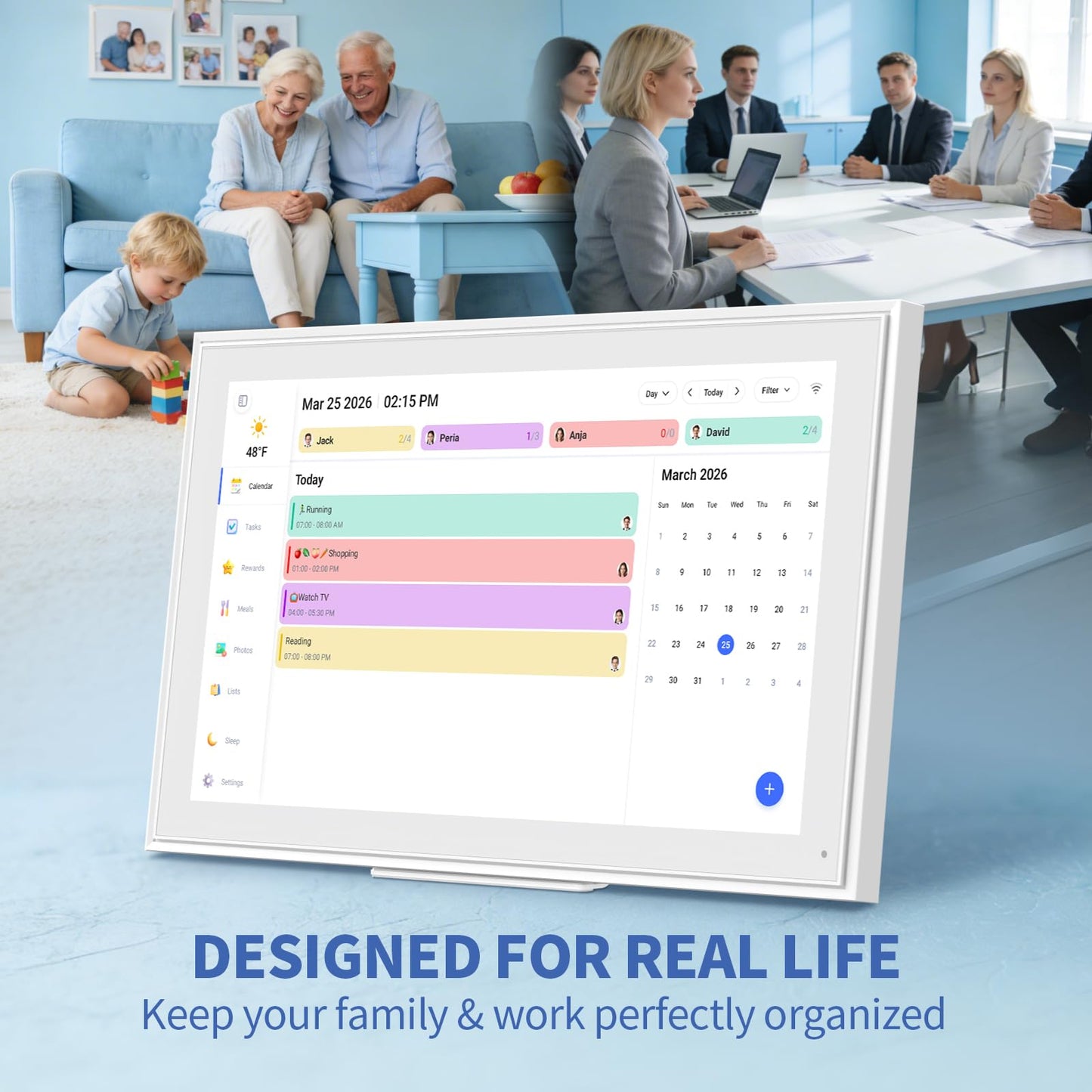 LiviNGPAi 21.5 Inch Digital Calendar Chore Chart with 1080P Full HD Touchscreen Smart Family Planner Digital Wall Calendar with WiFi Sync for Home and Office