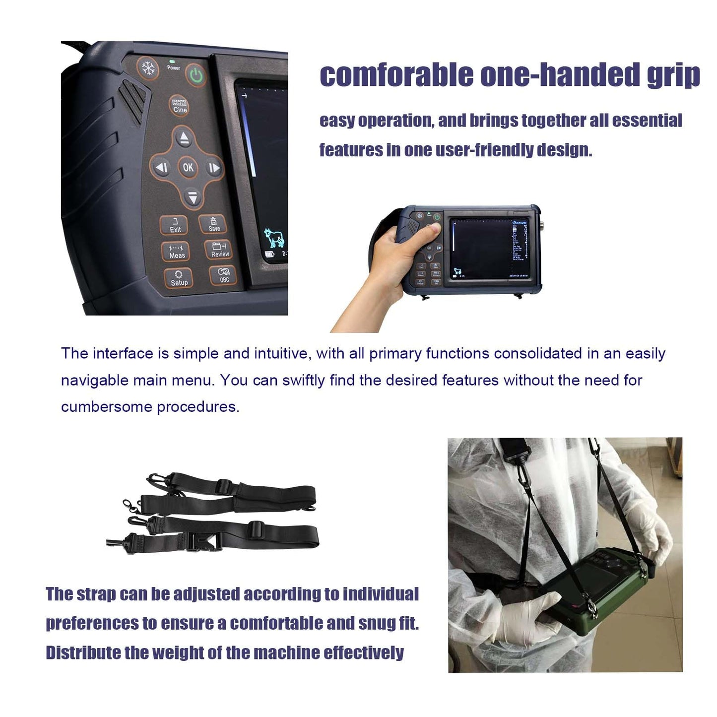 DAWEIanimed DAWEI S1 Veterinary Ultrasound Scanner Portable Ultrasound Machine with 7.5Mhz Linear Probe Waterproof for Animals Mouse,Snakes