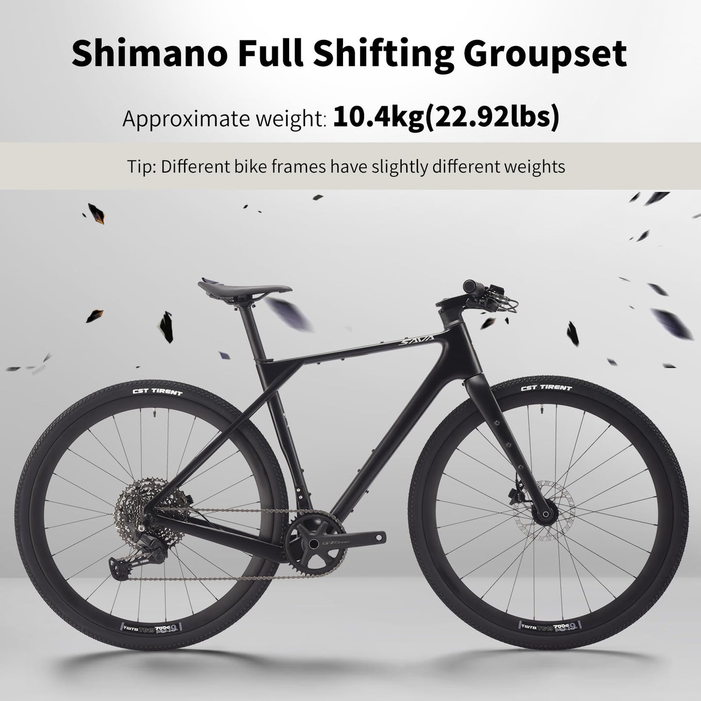 SAVADECK Carbon Gravel Bike - T800 Carbon Frame & Fork | Shimano U6000 11-Speed Groupset | Hydraulic Disc Brakes | 700CX40mm All-Terrain Tires | Men & Women Road/Off-Road Bicycle (Gray, 58cm)