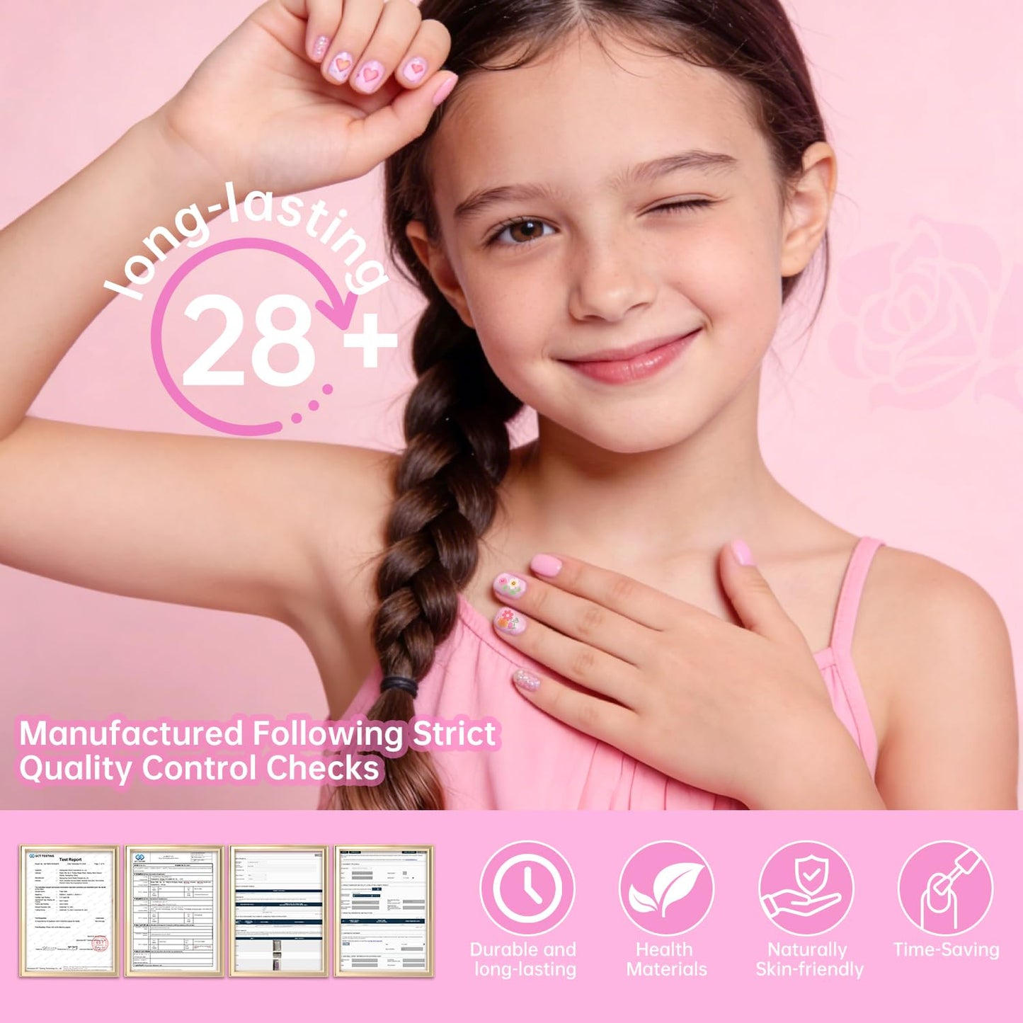 Ranrose Oval Nail Tips Bundle – 600PCS Short Half Cover Nail Tips (12 Sizes) for DIY & Salon Use + 360PCS Kids Squared Oval Press On Nails for Girls 4–8, Half Matte Manicure Set