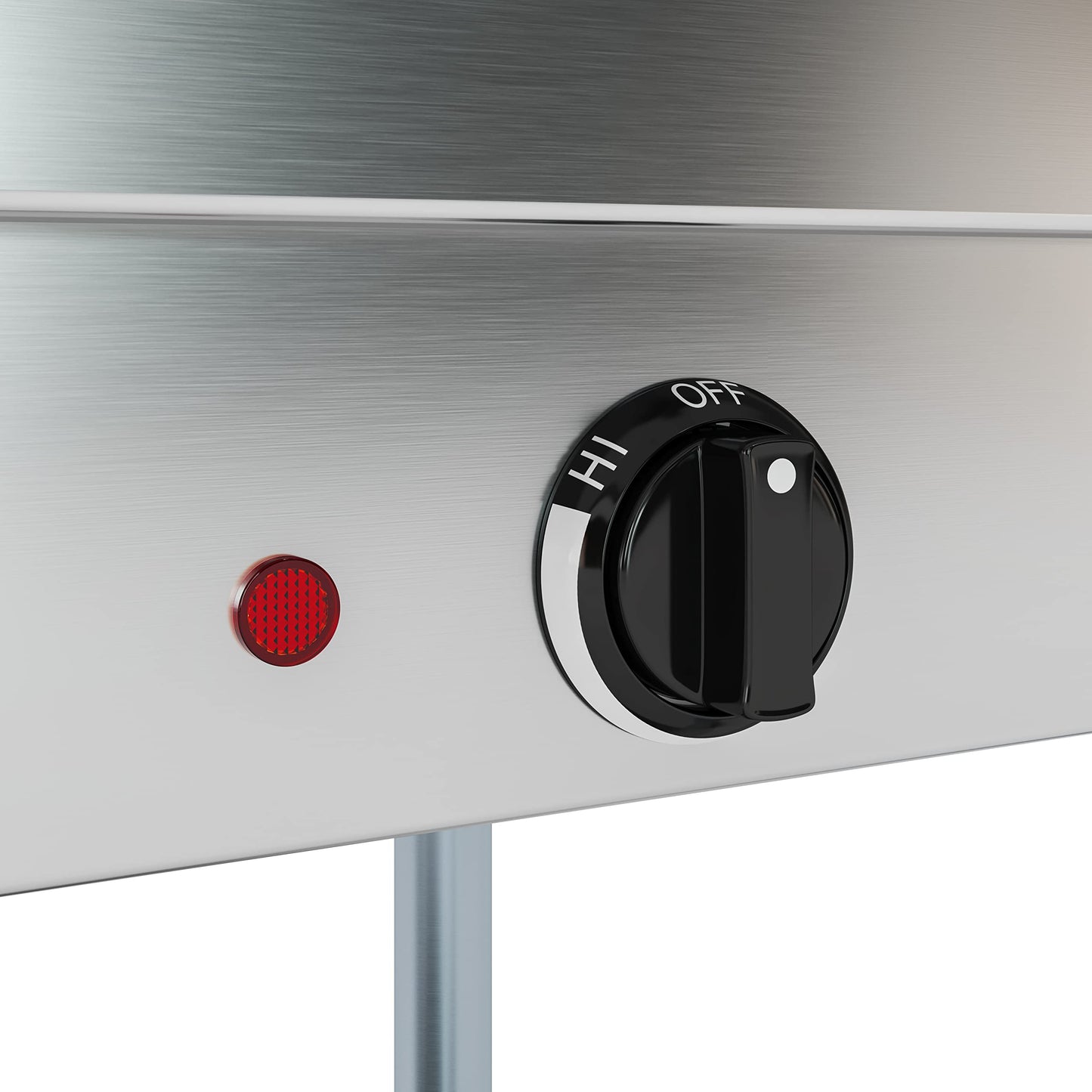 KoolMore 3-Pan Open Well Electric Stainless Steel Steam Table Food Warmer for Buffets with Sneeze Guard, Overshelf, Undershelf, Warming Control Knobs, Front Serving Area [120V] (KM-OWS-3SG), Silver