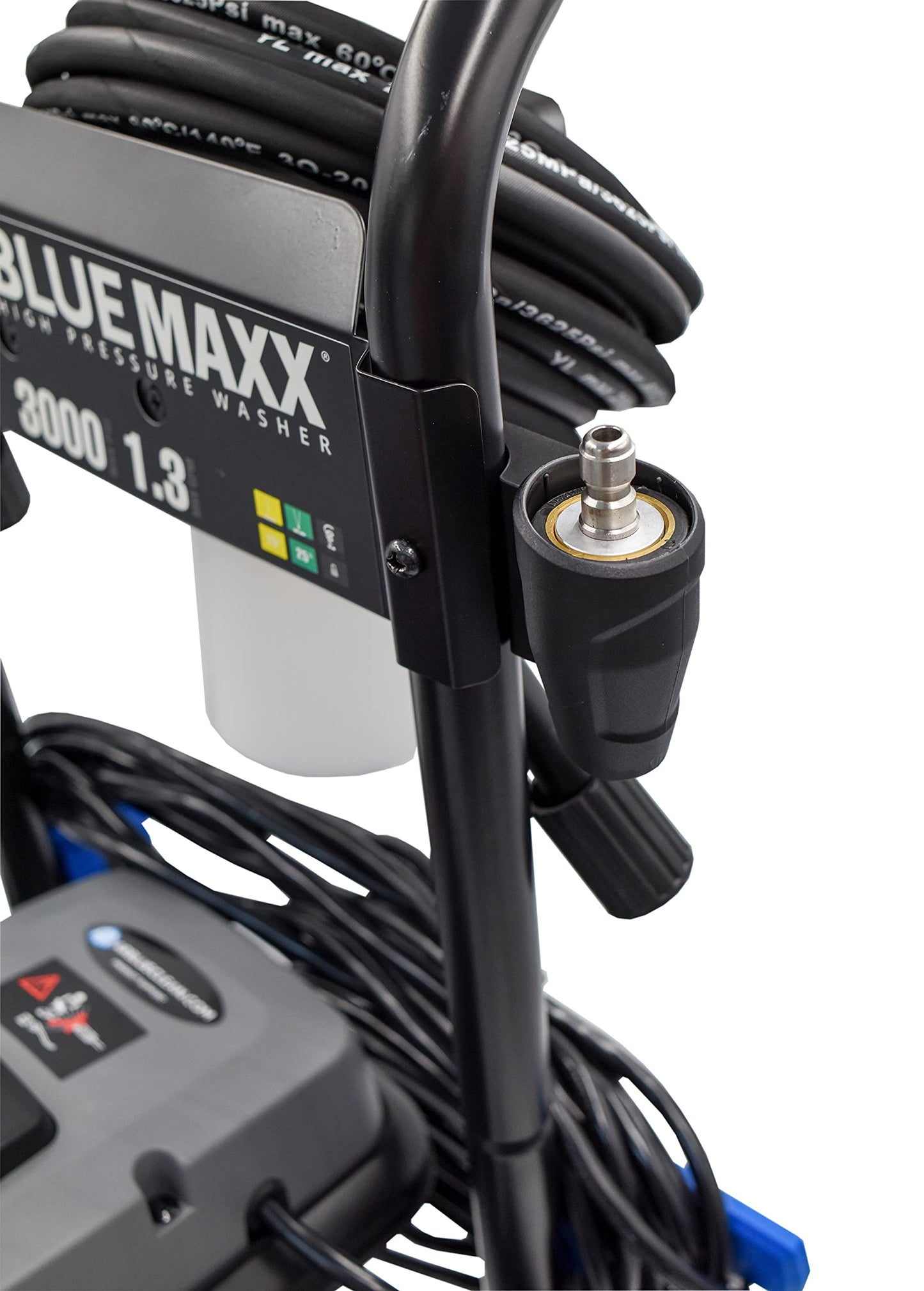 AR Blue Clean MAXX3000-BNDLNC, Includes MAXX 3000 Electric Pressure Washer with 12' Quick Connect Extension Lance. 3000 PSI, 1.3 GPM, Easy Quick Connection Lance, Trigger Gun, 25' Hose, 61 lbs