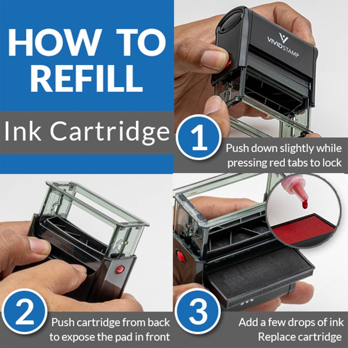 Rubber Stamp Rejected (Stop Vector) Self-Inking Office (Red Ink) - Q-400
