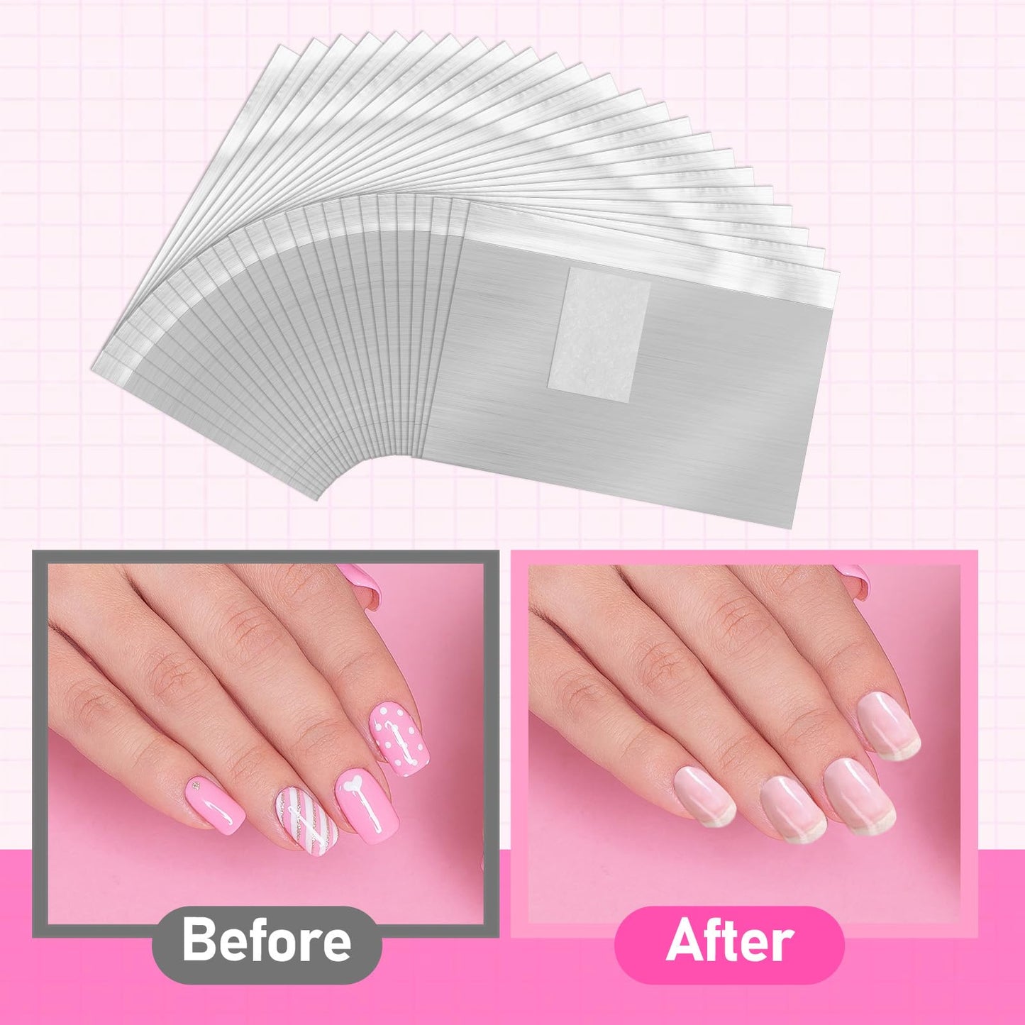 SHENLIU 1000Pcs Nail Polish Remover Foil Wraps Soak Off Foils Pads Gel Nail Polish Removal Tool Kit for Professional Salon & Home Use with Lint-Free Lager Cotton Pad