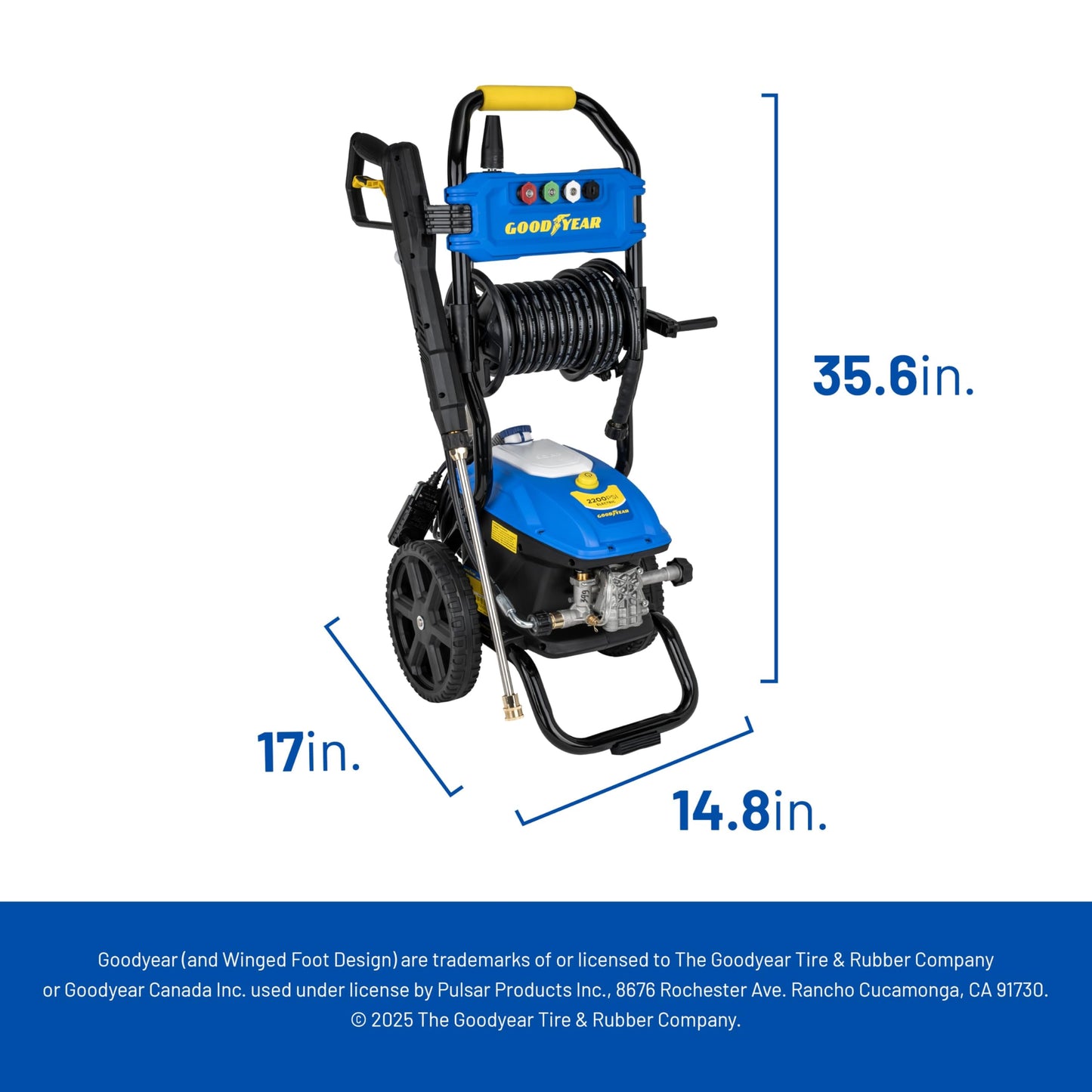Goodyear 2200 PSI Vertical Electric Pressure Washer - 1.6 GPM